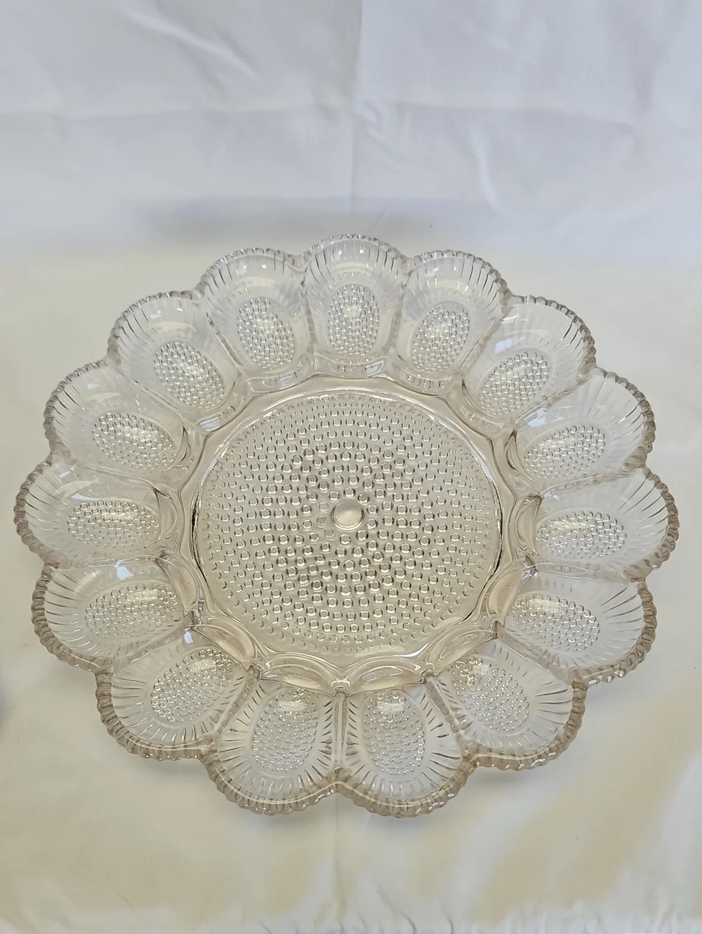 Vintage Hobnail 1950's Devilled Egg/relish Tray.